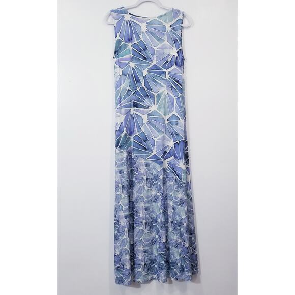 Soft Surroundings Women size Small Castel Maxi Dress Blue White - Picture 9 of 11